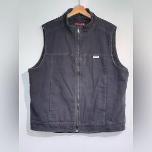 Wolverine Workwear Sherpa Lined Vest Mens Size Large Canvas Black Rugged